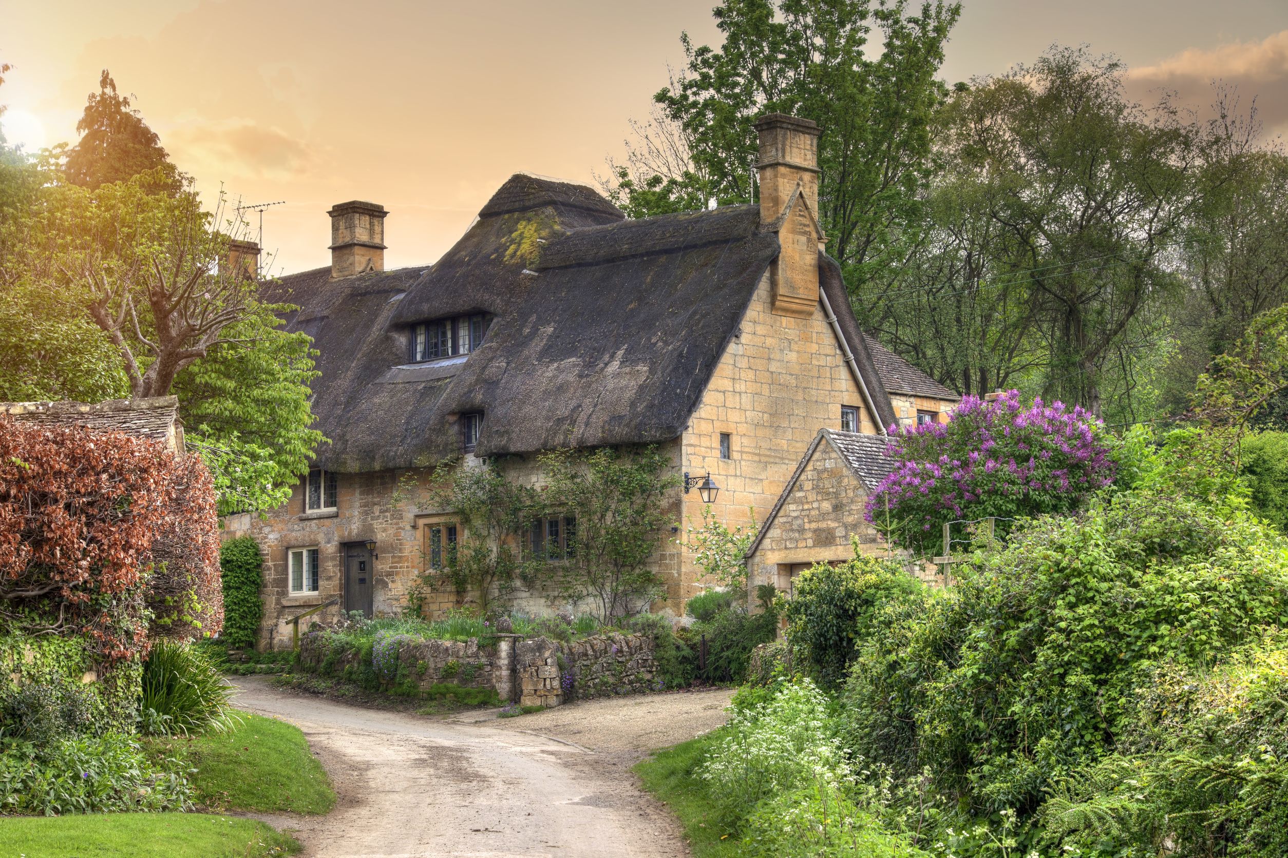 Cotswold Cottage At Sunset